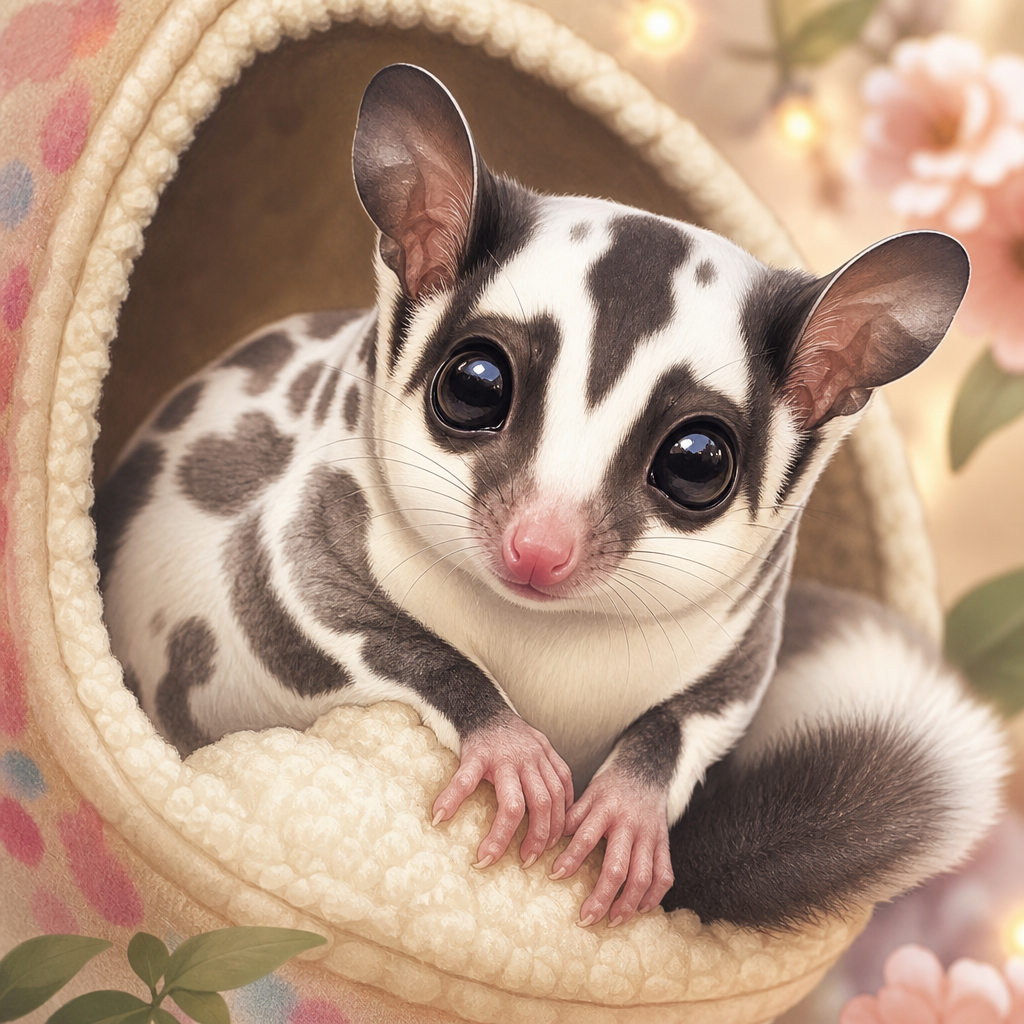 Ilustrasi sugar glider Mosaic