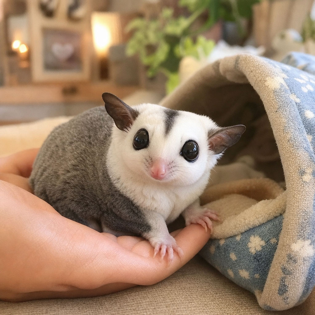 Ilustrasi sugar glider White Face
